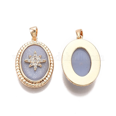 Латунные микропаве прозрачные подвески с фианитом KK-C005-08G-1