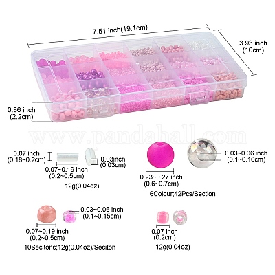 Прозрачные стеклянные бусины с бисером GLAA-FS0001-82-1