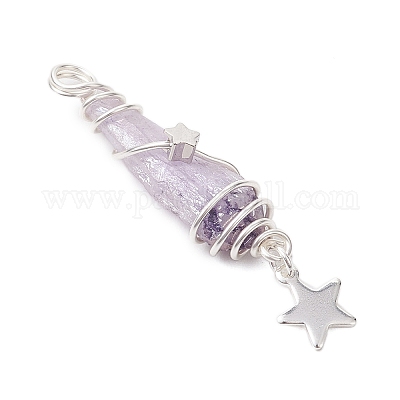 3 шт. 3 стиля гальванизированные натуральные кварцевые кристаллы самородки медная проволока обернутые подвески PALLOY-JF03128-02-1