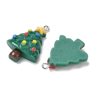 Подвески из непрозрачной смолы на рождественскую тематику RESI-I344-04P-1