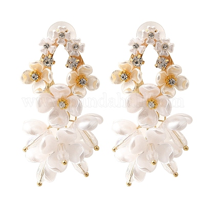 Серьги-гвоздики из сплава и 925 стерлингового серебра и акрила EJEW-Q013-07A-1