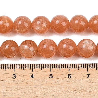 Натуральный Sunstone бисер пряди&nbsp;G-G342-A04-10.5mm-1