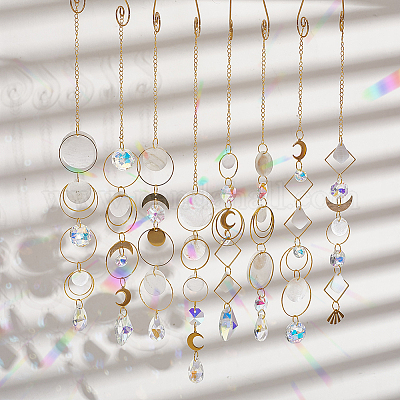 Наборы для самостоятельного изготовления подвесных ловцов солнца в виде ракушек DIY-SC0030-70-1