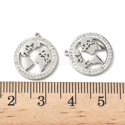 Подвески из нержавеющей стали 304 со стразами STAS-V015-08P-1