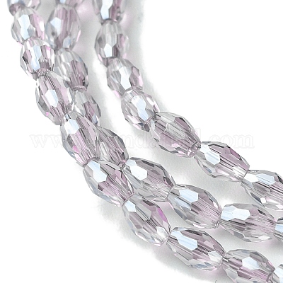 Прозрачные стеклянные бусины гальваническим пряди GLAA-K064-04A-PL01-1