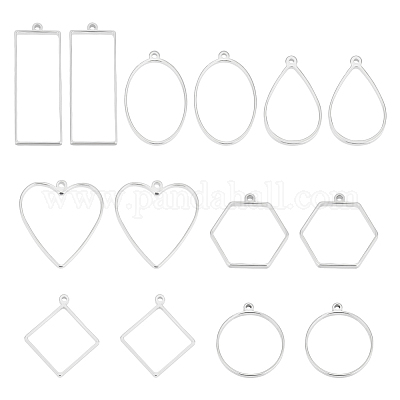 14 шт. 7 стиля подвески из нержавеющей стали 304 с открытой задней частью FIND-UN0002-28-1