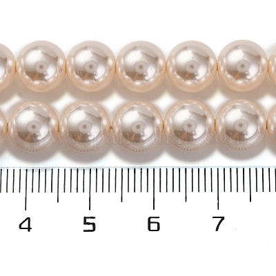 Выпечка окрашены перламутровый стекла жемчужные нити круглый шарик PEAR-H019-02C-02-1
