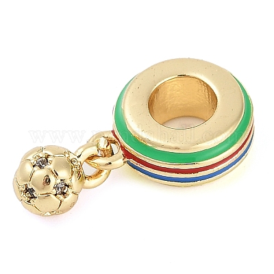 Стеллажное покрытие латунь микро паве прозрачный кубический цирконий европейские подвески-подвески KK-P287-22G-1