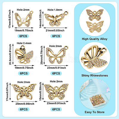 36 шт. 6 стиля подвески из сплава с УФ-покрытием FIND-TA0007-88-1