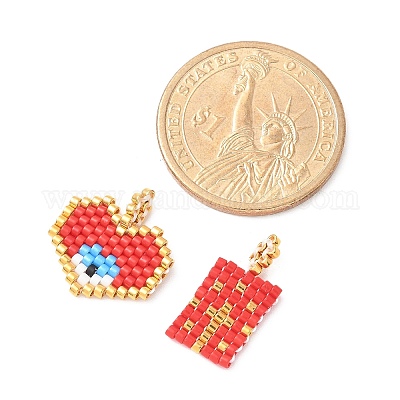 2 шт. стеклянный бисер ручной работы с узором для ткацкого станка Miyuki PALLOY-MZ00607-1