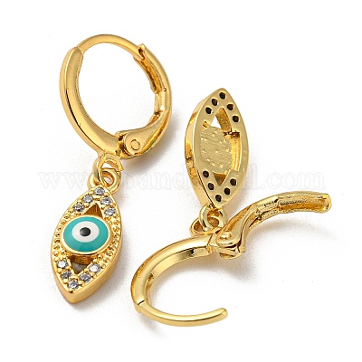 Серьги с подвесками из латуни с покрытием из настоящего 18-каратного золота EJEW-A033-14G-1