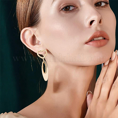 6 пара латунных сережек-гвоздиков KK-BC0008-61-1