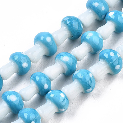 Гриб ручной Lampwork бисер пряди LAMP-R116-22-1