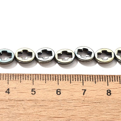 Гальванические нити из синтетических немагнитных гематитовых бусин G-L613-Z01-01L-1