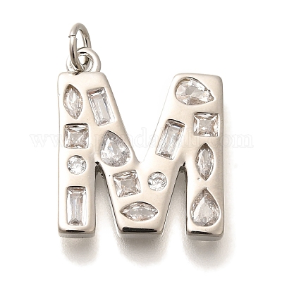 Латунные микропаве прозрачные подвески с фианитом KK-G521-01P-M-1