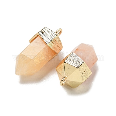 Граненые подвески из натурального топаза и нефрита G-G181-03G-01-1