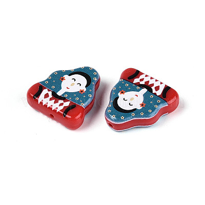 Печатные непрозрачные бусины из смолы&nbsp;RESI-N043-17A-1