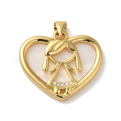 Латунные микропаве прозрачные подвески с фианитом KK-K345-05G-02-1