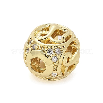 Латунные микро проложить кубического циркония бусы KK-Z095-04G-10-1