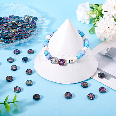 100 шт. 5 вида прозрачных гальванизированных стеклянных бусин с УФ-покрытием GLAA-TA0003-19D-1