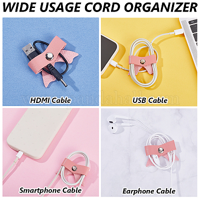 10 шт. защитный чехол для кабеля из искусственной кожи и железа с рисунком в виде мультфильма DIY-GF0010-43B-1