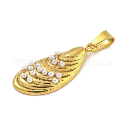 Подвески из нержавеющей стали 304 с ионным покрытием в форме капли (IP) STAS-U024-05G-1