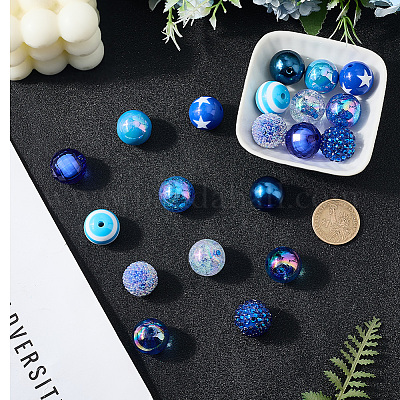 20шт. набор из 10-х видов акриловых и смоляных бусин DIY-PA0001-02C-1