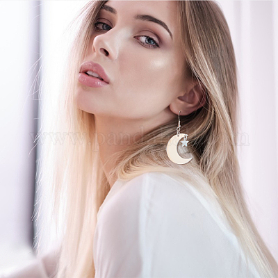 5 пара 5 стилей акриловых сережек-подвесок радужного цвета с железными штифтами EJEW-AN0003-62-1