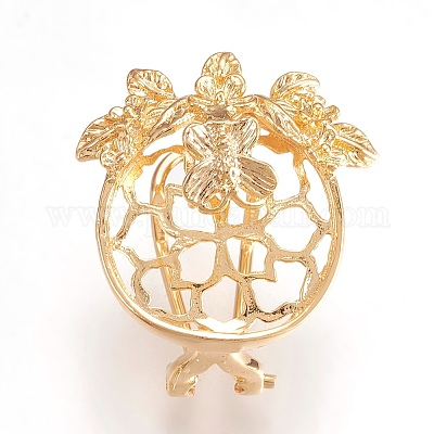 Латунь серьги EJEW-P160-02G-NF-1