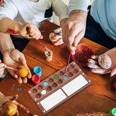 Деревянный и акриловый магнитный ящик для краски с откидной крышкой AJEW-WH0314-166B-1