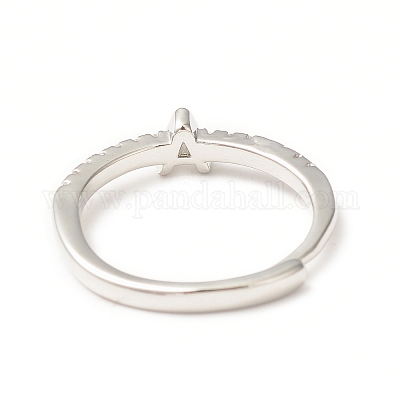 Прозрачное регулируемое кольцо с буквой из прозрачного циркония RJEW-C052-01P-A-1