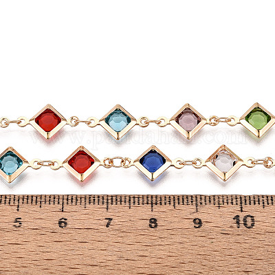 Цепочки из латуни с ромбами ручной работы CHC-N024-04KCG-1