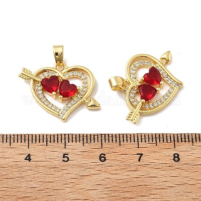 Сердце латунные микро проложить кубического циркония подвески KK-M325-16B-G-1