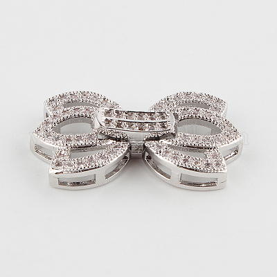 Цветок латунь микропаве из кубического циркония ZIRC-P003-28-1