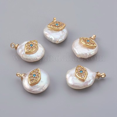 Подвески из натурального пресноводного жемчуга PEAR-F008-27G-1