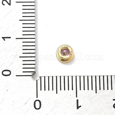 Плоские круглые латунные микропаве кабошоны из кубического циркония&nbsp;KK-P345-13G-A01-1