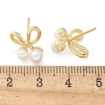 Латунь серьги EJEW-F359-05G-1