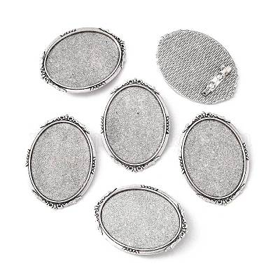 Овальные тибетском стиле сеттинги брошь кабошон TIBE-S172-AS-NR-1