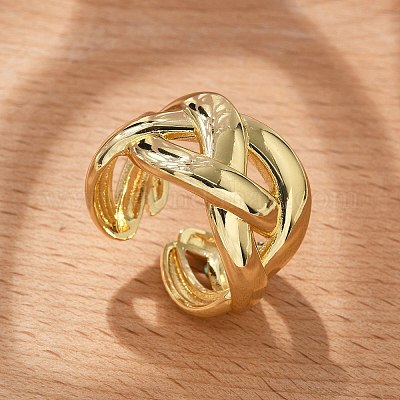 Латунные манжеты кольца перста RJEW-C120-14G-1