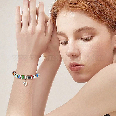 12 шт. 6 цвета 304 нержавеющая сталь европейские бусины STAS-UN0059-68-1