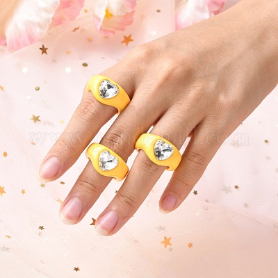 Непрозрачные акриловые кольца на палец RJEW-Q162-001E-1