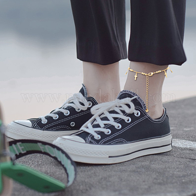 3 шт. набор из 3 браслетов на ногу с бабочкой AJEW-AN0001-06-1