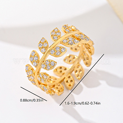 Женские кольца на палец из латуни с микропаве и кубическим цирконием UM5323-2-1