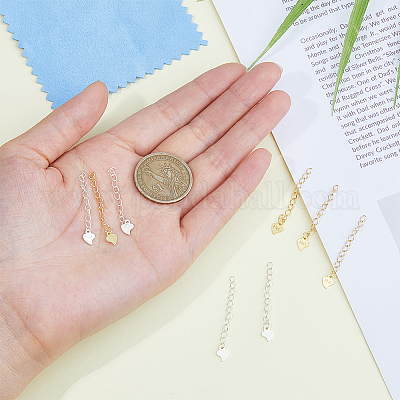 8 шт. 2-х цветные 925-х серебряные удлинительные цепочки STER-FI0001-03-1