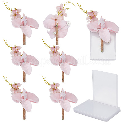 Бутоньерка из искусственного цветка из шелковой ткани AJEW-DR0001-55B-1