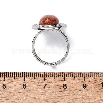 Овальные кольца из синтетического золота RJEW-M063-01P-15-1