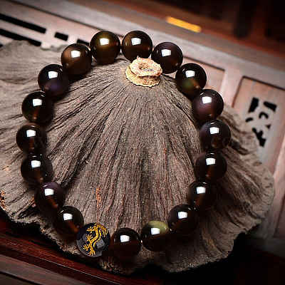 2 нити стеклянные бусины с золотым штампом GLAA-HY0001-42-1