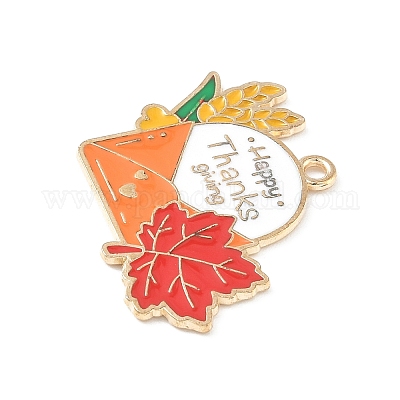Подвески из сплава с эмалью ко дню благодарения ENAM-I076-01G-010-1