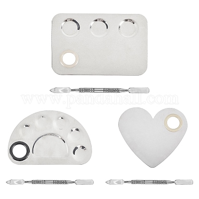 Палитра из нержавеющей стали и ложка с двойной головкой MRMJ-GL0001-01P-1