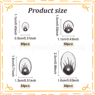 200шт 4 вида пластиковых кабошонов KY-AN0001-01-1